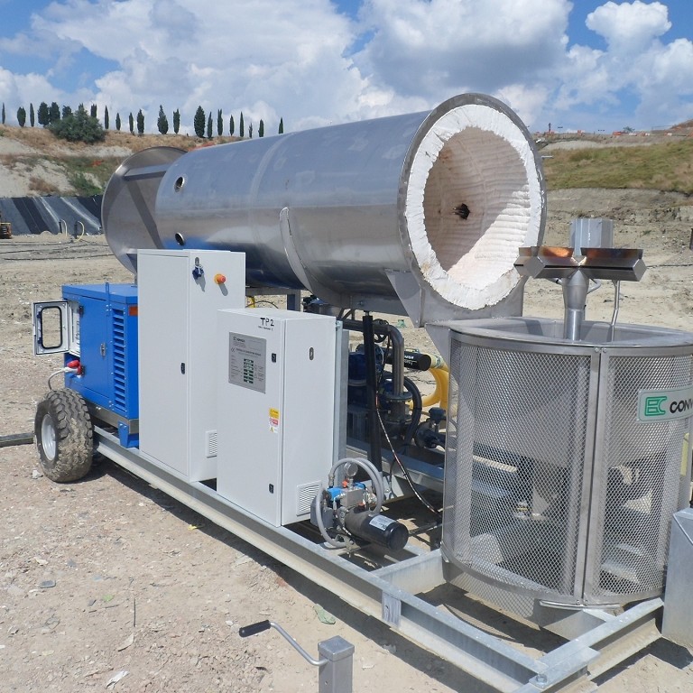 Détail de l'installation de biogaz mobile à haute température